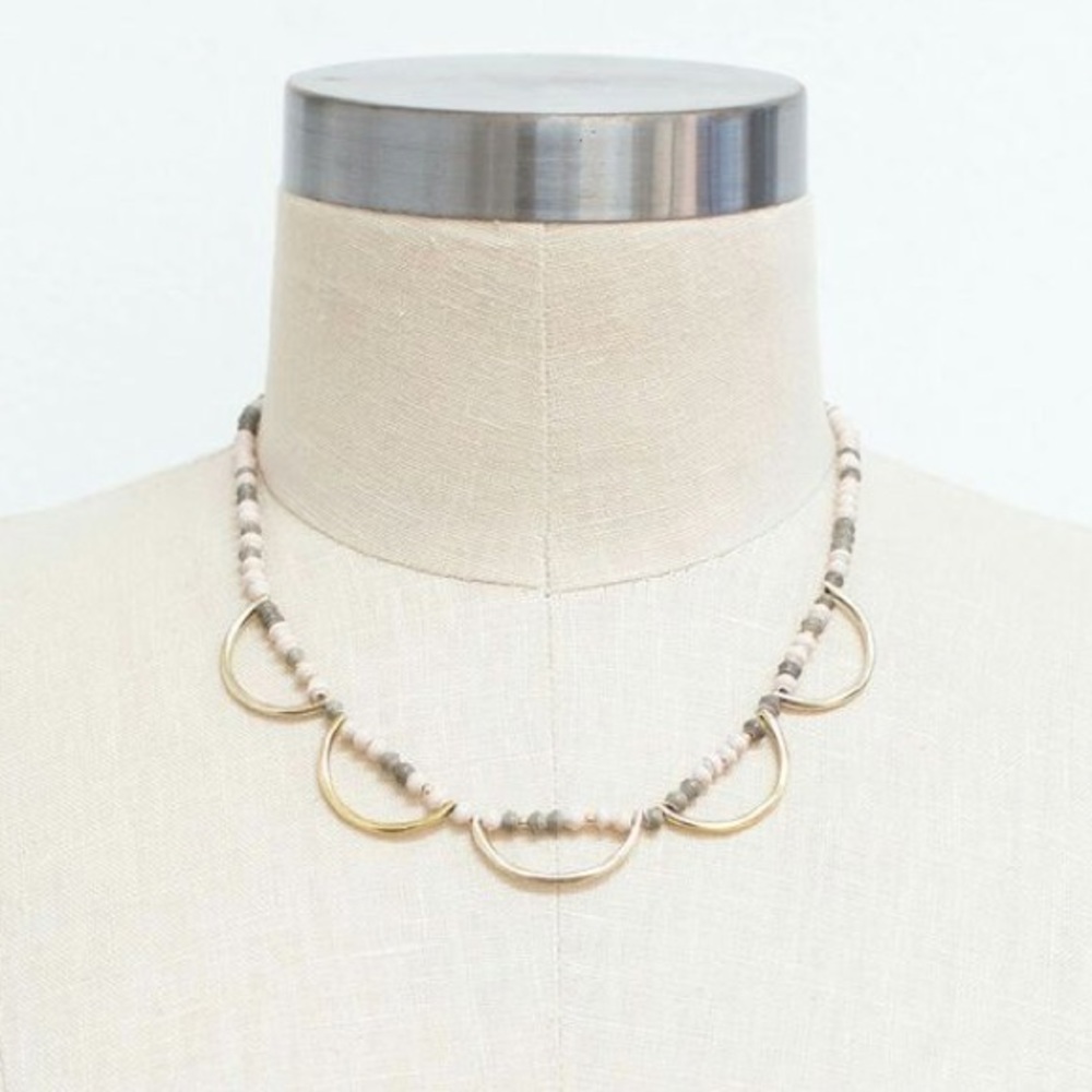 31 bits “Half Moon Brim”- cream, grey, and brass